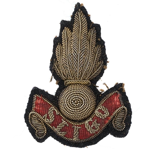 76 - Irish Sligo Artillery Militia  Officer 1877-1908 forage cap badge.  Good rare padded black cloth exa... 