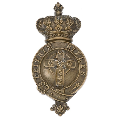 78 - Irish Leitrim Rifles Militia Victorian Mounted Officer horse harness bit boss.  Good rare die-cast b... 