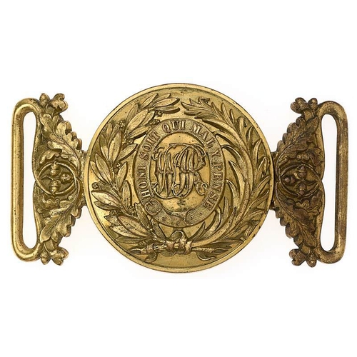 112 - West India Regiment Victorian Officer waist belt clasp circa 1881-1900.  A good scarce gilt example ... 