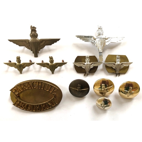 154 - 11 Parachute Regiment Badges   WW2 Period Cap Badge ...  EIIR Anodised Cap Badge ... Pair King’s Cro... 