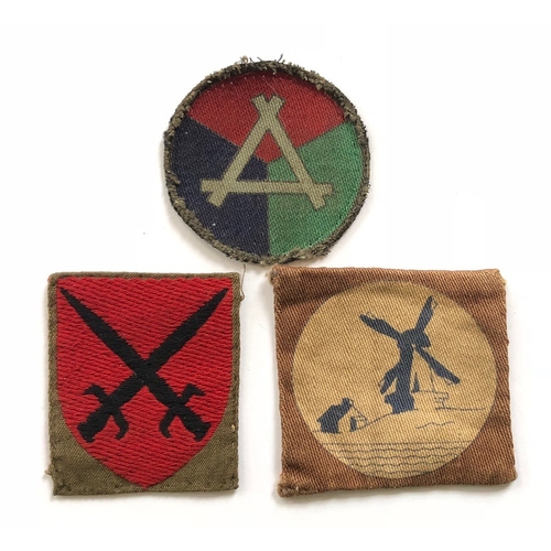 160 - 3 WW2 cloth formation signs.  Airfield Construction Groups, Royal Engineers (printed) ... 115th Inde... 