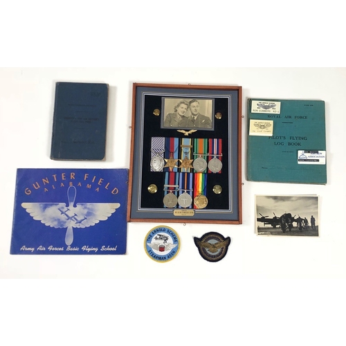 208 - WW2 RAF 35 Pathfinder Squadron Distinguished Flying Medal, DFM Logbook Archive .  A scarce Pathfinde... 