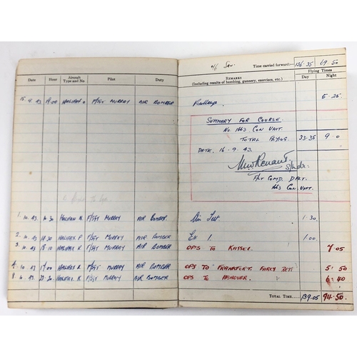 208 - WW2 RAF 35 Pathfinder Squadron Distinguished Flying Medal, DFM Logbook Archive .  A scarce Pathfinde... 