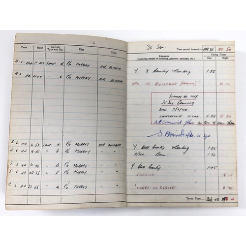 208 - WW2 RAF 35 Pathfinder Squadron Distinguished Flying Medal, DFM Logbook Archive .  A scarce Pathfinde... 