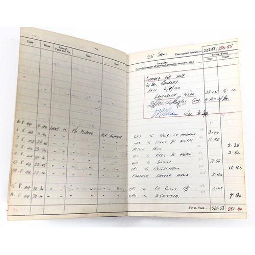 208 - WW2 RAF 35 Pathfinder Squadron Distinguished Flying Medal, DFM Logbook Archive .  A scarce Pathfinde... 