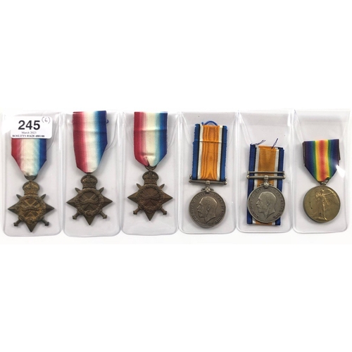 245 - 6 x Indian Cavalry Regiments WW1 Campaign Medals.   3 x 1914/15 Stars (NO. 780 A-L-D. SARWAR KHAN)(N... 