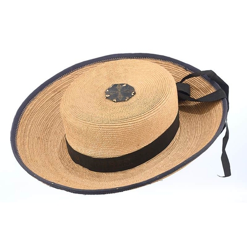 279 - Royal Navy Rating WW1 Straw hat. HMS Ceres.  A rare example of the pattern introduced in the late 19... 