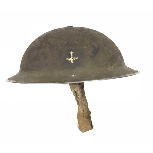 288 - WW2 Durham Light Infantry 116th Light Anti Aircraft Regiment DLI painted Steel Helmet. A scarce exam... 