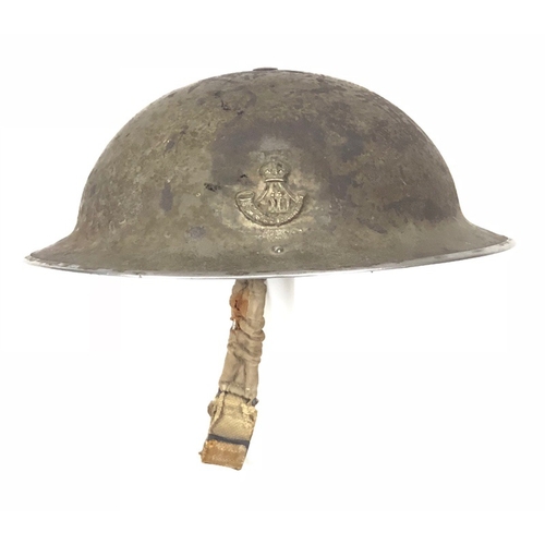 288 - WW2 Durham Light Infantry 116th Light Anti Aircraft Regiment DLI painted Steel Helmet. A scarce exam... 