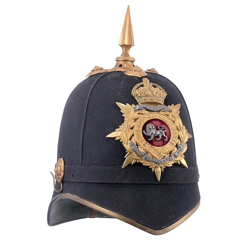 291 - Kings Own Royal Lancaster Regiment GvR Officer helmet circa 1911-14. A good short lived example of t... 