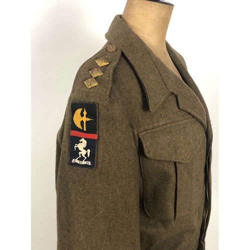 296 - WW2 6th Bn Royal West Kent 78th Division Battledress Blouse Uniform.  A rare originally badged blous... 