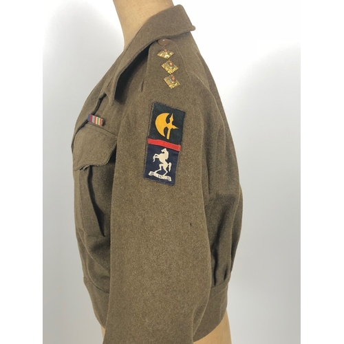 296 - WW2 6th Bn Royal West Kent 78th Division Battledress Blouse Uniform.  A rare originally badged blous... 