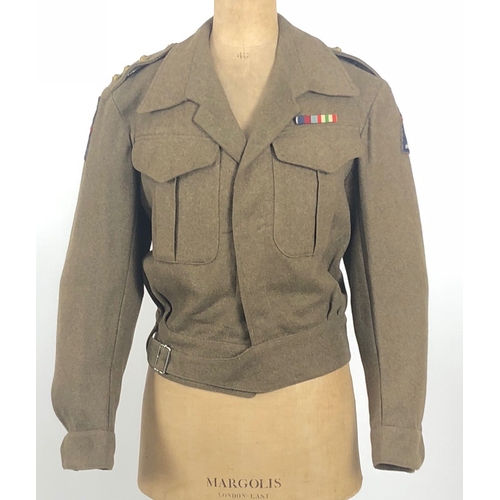 296 - WW2 6th Bn Royal West Kent 78th Division Battledress Blouse Uniform.  A rare originally badged blous... 