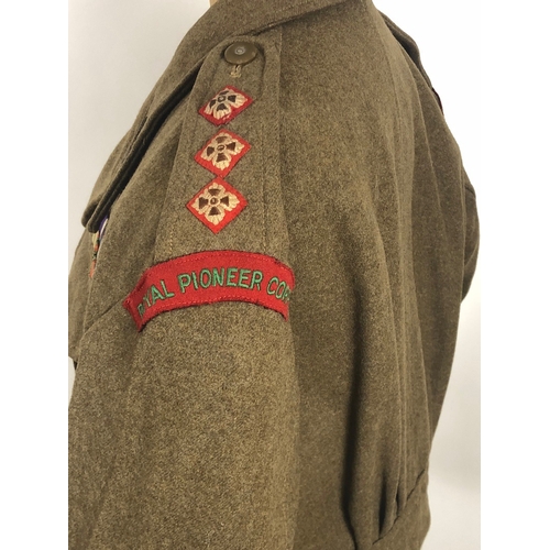 297 - WW2 Royal Pioneer Corps Military Cross Winners Battledress Blouse Uniform Tunic.  This example with ... 