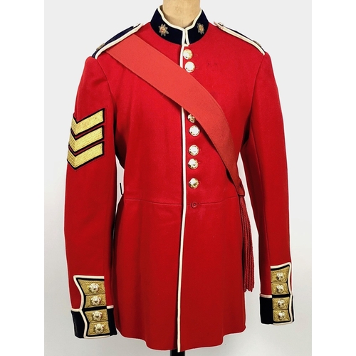 309 - Coldstream Guards Sergeants Scarlet Tunic.  A good example of fine scarlet cloth with dark blue faci... 