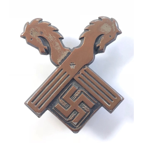 312 - German Third Reich 18th RAD Regiment (Arbeitsgau XVIII Niedersachsen-Ost) tradition cap badge.  A go... 