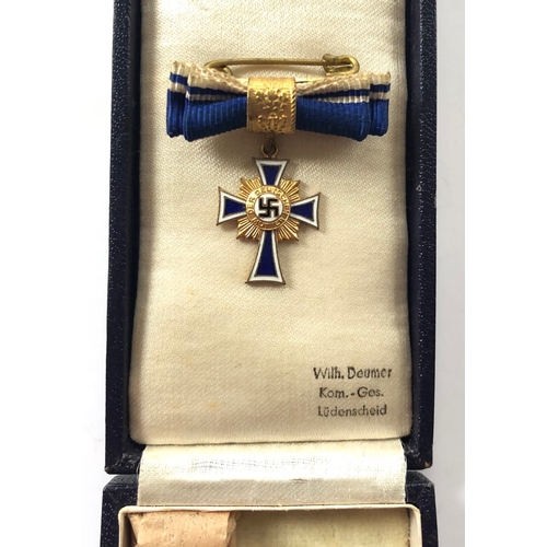 346 - German Third Reich. 1st class Cross of Honour of the German Mother in case of issue with miniature. ... 