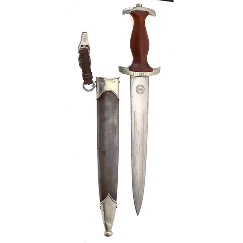 399 - German Third Reich SA Stormtrooper dagger by scarce maker Albert Mebus, Solingen   A good clean exam... 