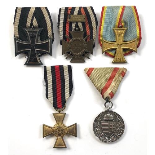 406 - Imperial German. 5 various medals including Iron Cross 1914 2nd class.  One or two with incorrect ri... 