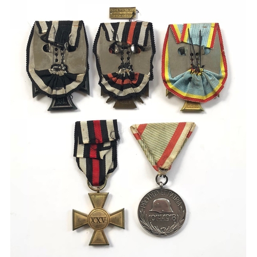 406 - Imperial German. 5 various medals including Iron Cross 1914 2nd class.  One or two with incorrect ri... 