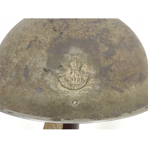 288 - WW2 Durham Light Infantry 116th Light Anti Aircraft Regiment DLI painted Steel Helmet. A scarce exam... 