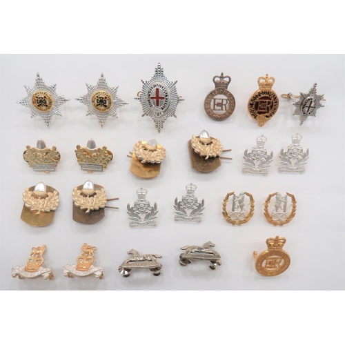 10 - 23 Various Post 1953 Officer Cap and Collar Badges
cap include QC gilt and enamel Household Cavalry ... 