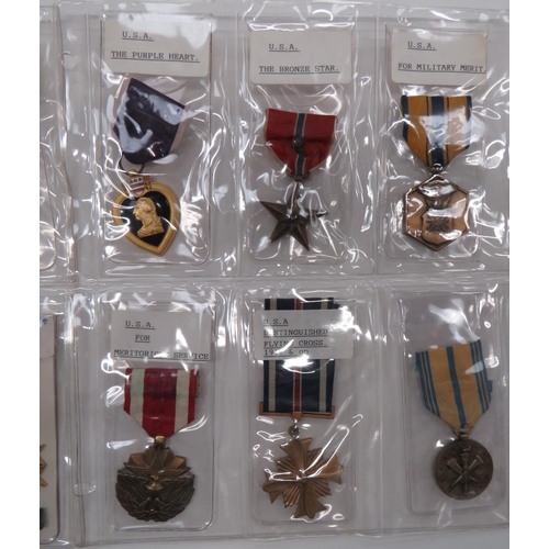 117 - Collection Of 12 American Medals
including Purple Heart ... Bronze Star ... Military Merit ... Merit... 