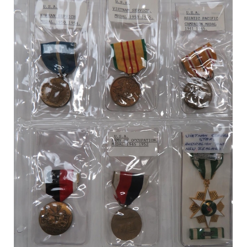 117 - Collection Of 12 American Medals
including Purple Heart ... Bronze Star ... Military Merit ... Merit... 