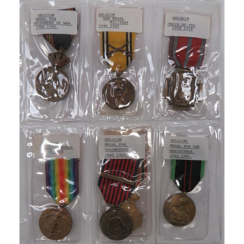 119 - Collection of 13 Belgium Medals
including Order Of Leopold II ... Croix De Guerre ... Yser Cross ...... 