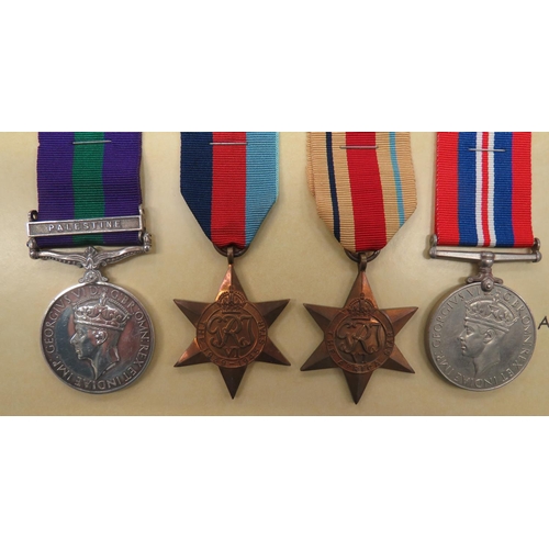 120 - North Staffords Pre War and WW2 Medal Group
consisting GRVI GSM with bar Palestine named 