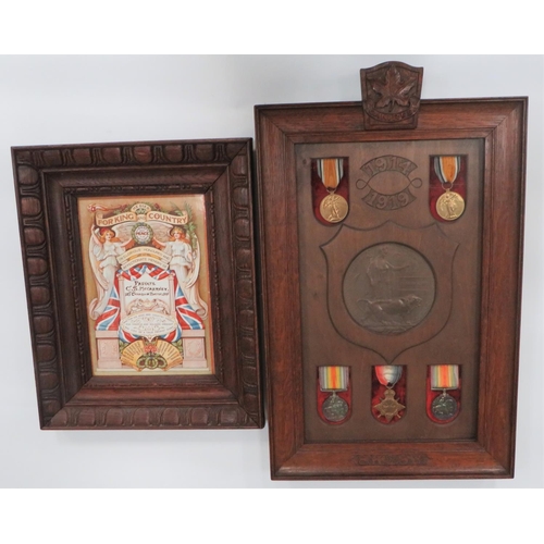 125 - Scarce Double Issue Medals & Plaque Of Soldier Who Served As An Alias
groups consist 1914/15 Sta... 