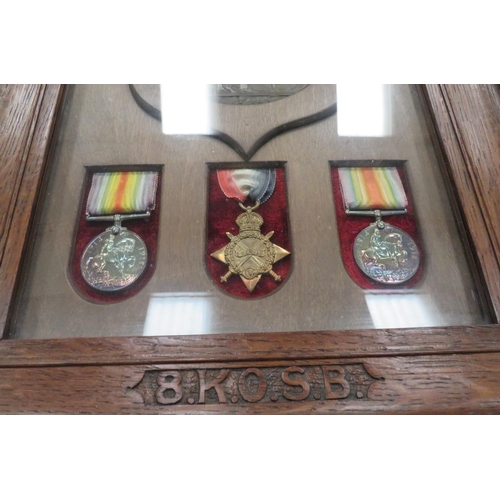 125 - Scarce Double Issue Medals & Plaque Of Soldier Who Served As An Alias
groups consist 1914/15 Sta... 