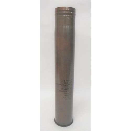 130 - German Inert 8.8cm Flak Shell Case
steel case.  The base with maker's stamps dated 42.  Body with va... 