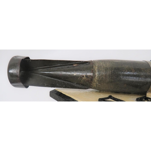 142 - WW2 Inert German Incendiary Bomb
alloy canister body.  The head with maker's stamp.  Press... 