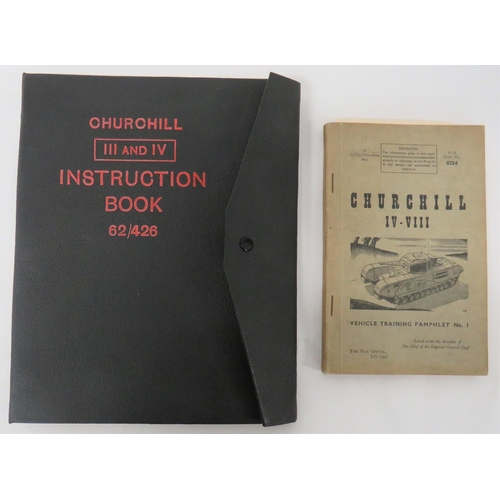 157 - Churchill Tank MKIII & IV Instruction Book
black linen folder containing a lubrication chart and... 