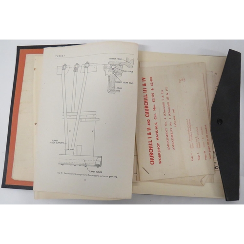 157 - Churchill Tank MKIII & IV Instruction Book
black linen folder containing a lubrication chart and... 