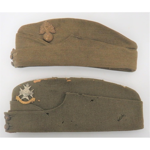 172 - Two Field Service Caps
consisting Other Ranks khaki example.  Front brass General List buttons.... 