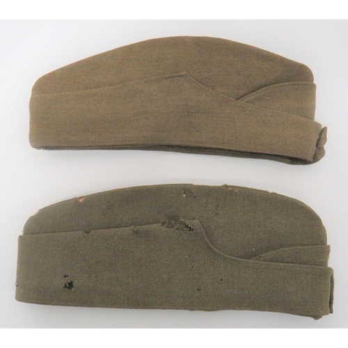 172 - Two Field Service Caps
consisting Other Ranks khaki example.  Front brass General List buttons.... 