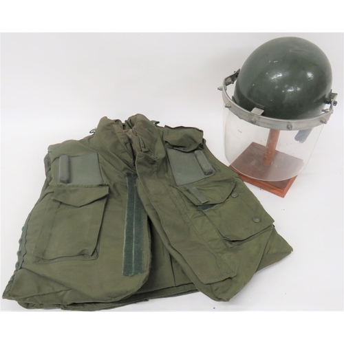 180 - Post War Northern Ireland Conflict Helmet and Flak Vest
early converted, green fibre dome shape moto... 