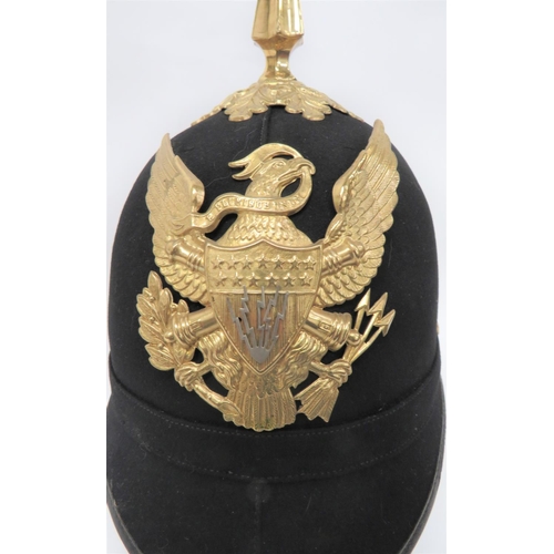 184 - American Electrical Sergeant Of Artillery Helmet C1899-1902
black felt, four panel crown with rounde... 