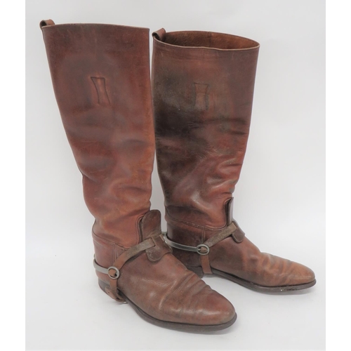 261 - Pair Of WW1 Pattern Officer's Riding Boots
brown leather, high leg boots.  Leather soles and he... 