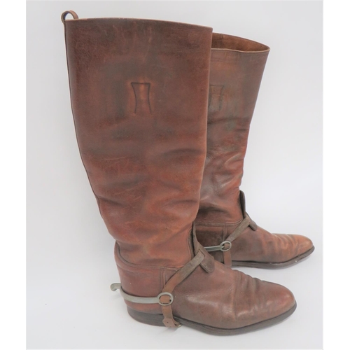 261 - Pair Of WW1 Pattern Officer's Riding Boots
brown leather, high leg boots.  Leather soles and he... 