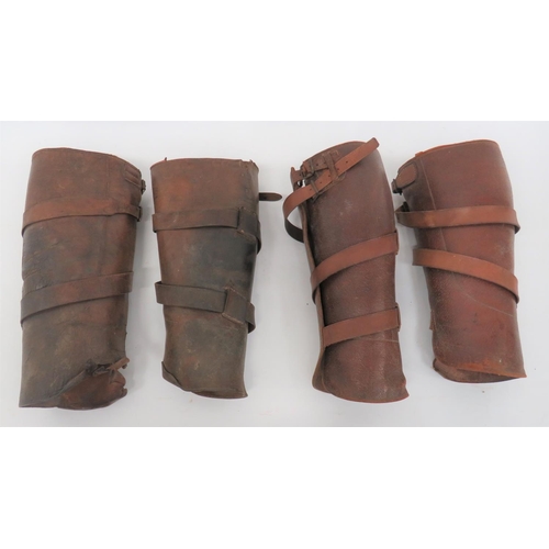 262 - Two Pairs Of WW1 Period Leather Gaiters
brown leather gaiters with wrap around strap and top securin... 