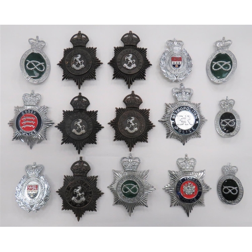 33 - 15 Post 1953 Police Constabulary Helmet Plates
plated and enamel QC examples include West Yorkshire ... 