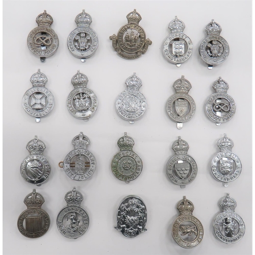 34 - 20 Pre 1952 Police Constabulary Cap Badges
plated Kings crown examples including Staffordshire Count... 