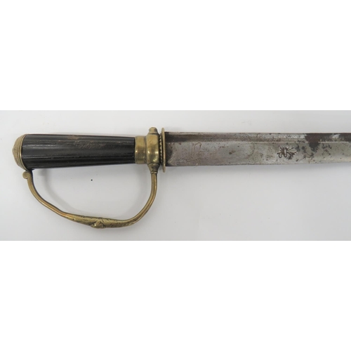 360 - Early 18th Century Continental Hunting Sword
22 inch, single edged blade with narrow fuller.  B... 