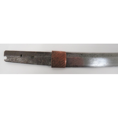 363 - Japanese Wakizashi Blade 
18 1/2 inch, single edged blade of typical form.  Copper habaki.... 