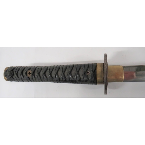 366 - Mid 20th Century Japanese Katana Sword
26 1/2 inch, single edged polished blade of typical form. &nb... 