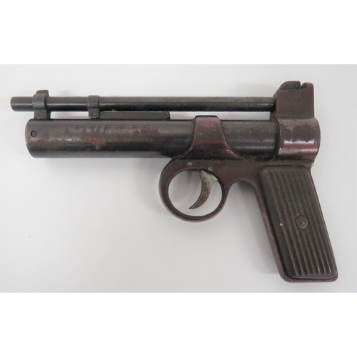 375 - Webley Junior Air Pistol
.177, 6 1/2 inch, blued hinged barrel.  Lower blued spring housing bod... 