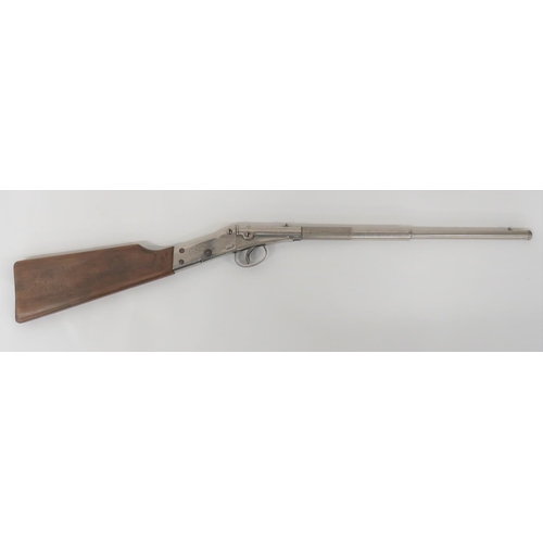 376 - Pre War Haenel Air Rifle
.177, 18 inch, nickel plated, hinged barrel.  Plated rear action marke... 